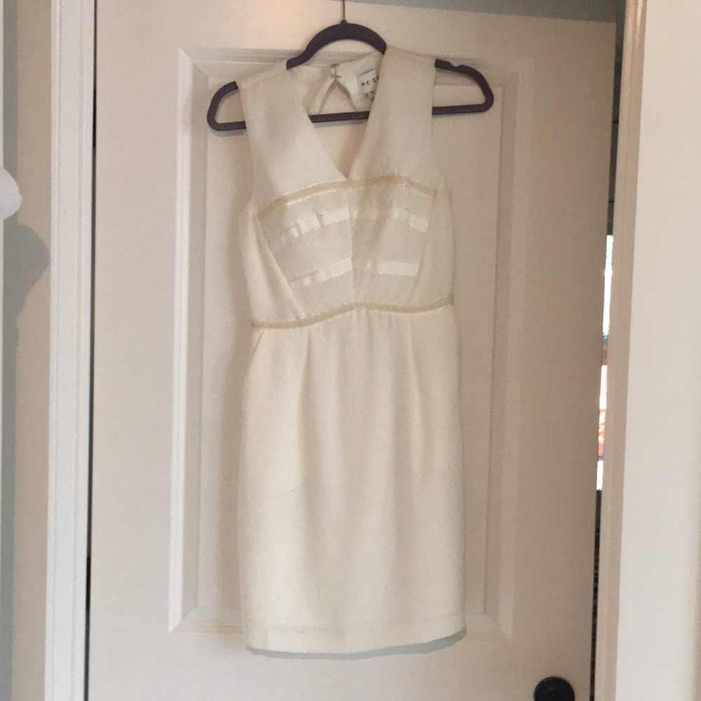 Elodie Pleated Creme Reiss dress - Picture 7 of 8